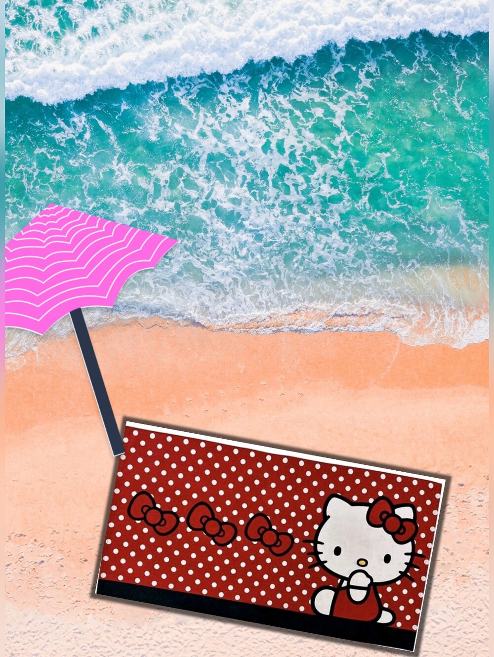 HELLO KITTY BOWS BEACH TOWEL